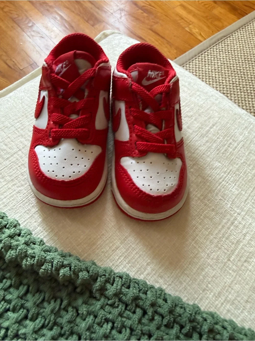 Nike Red and White Toddler Low-Top Sneakers